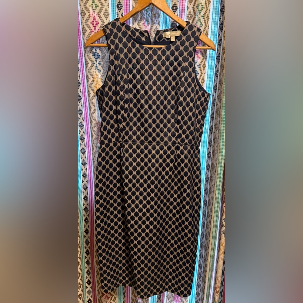 Banana Republic Black and Gold Geometric Dress